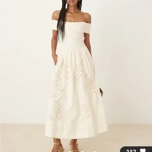 chinese dress ladies One Heart Lace Insert Maxi Dress Mango